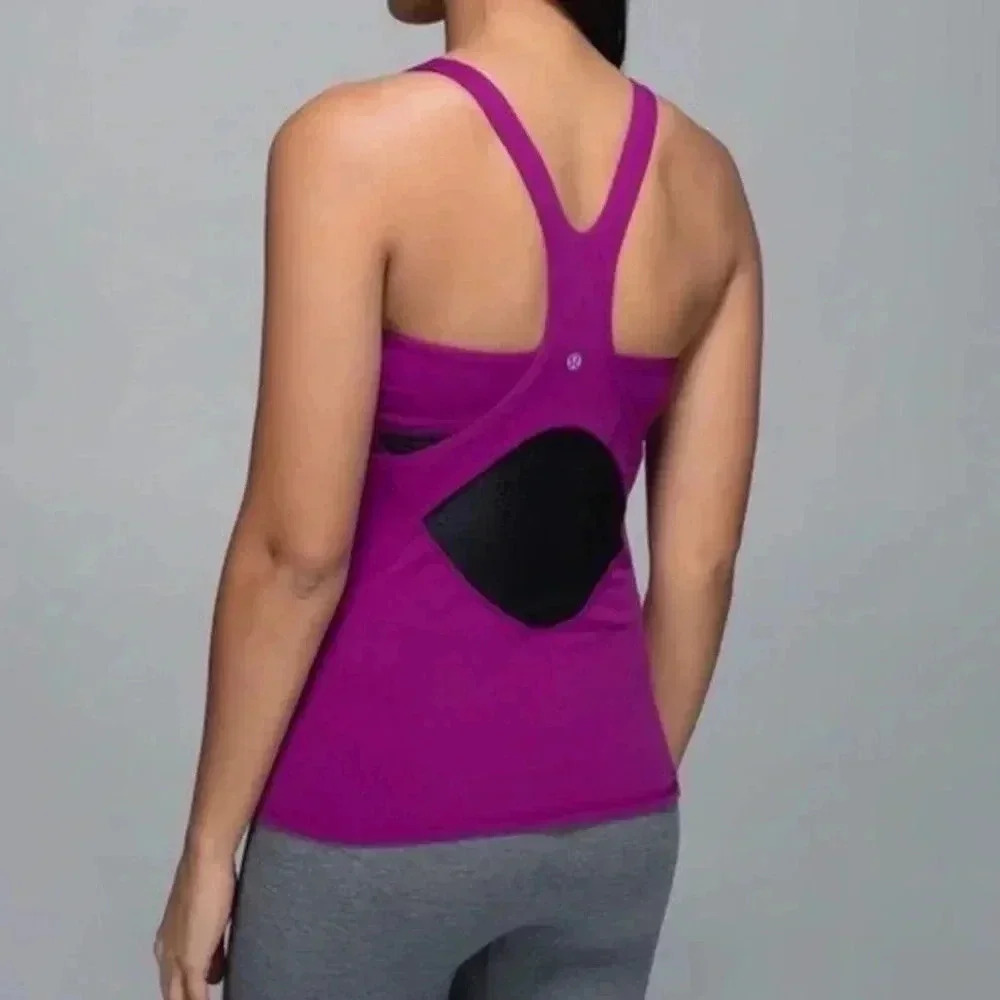 LULULEMON Athletica Cross-back Mesh Purple Tank Size 2